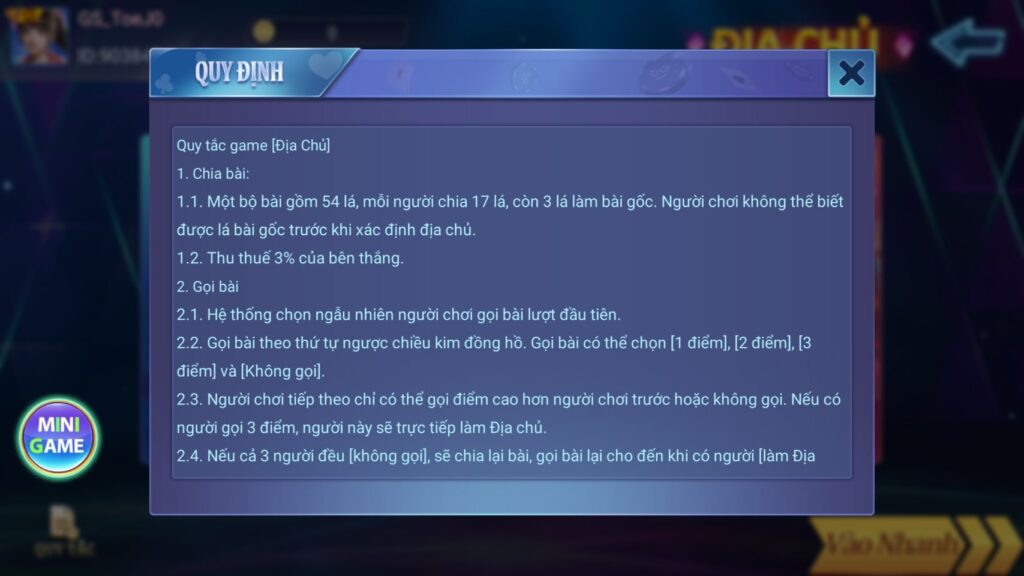 Luật bài địa chủ Go88