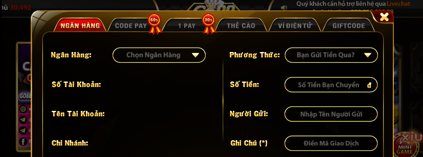 giới thiệu cổng nạp go88