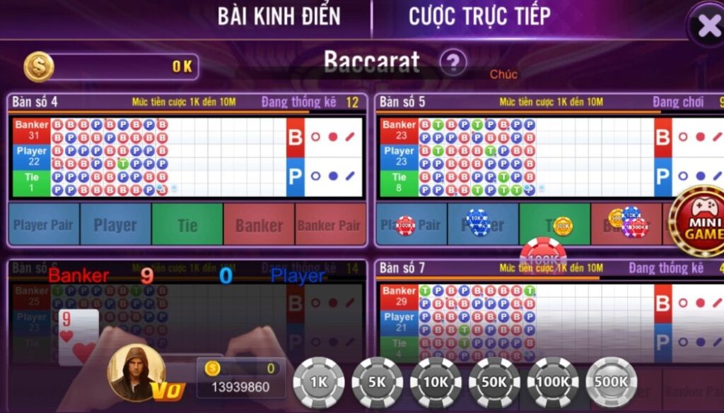 Đánh bài Baccarat Go88
