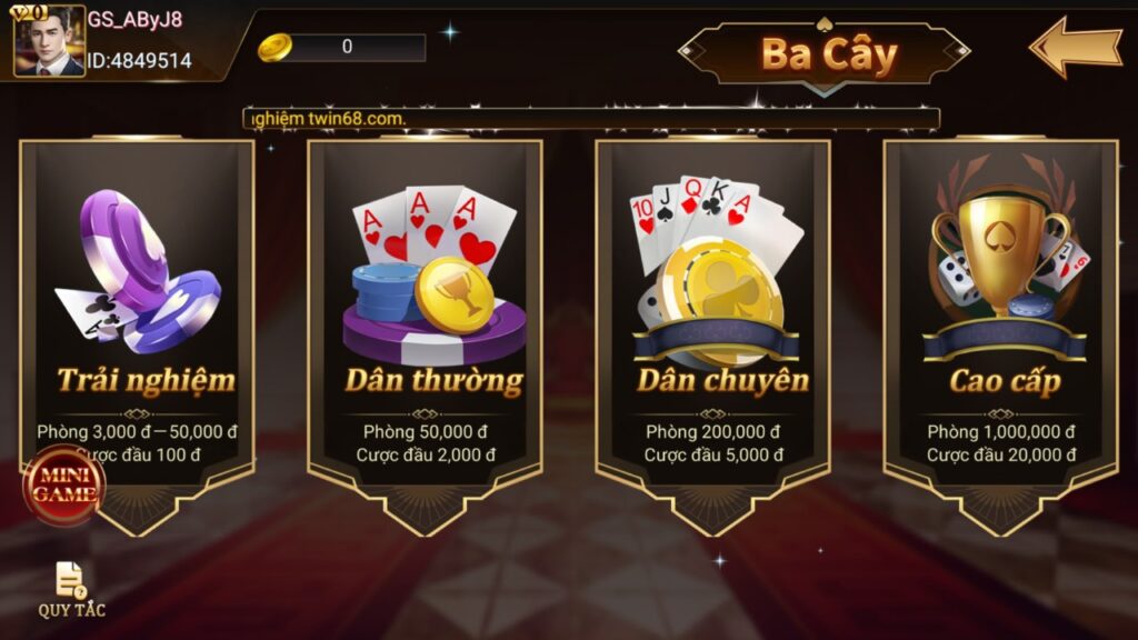 Sảnh game bài ba cây Go88