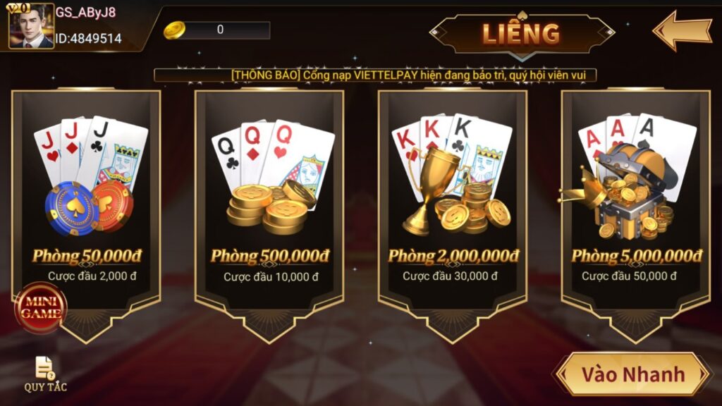 Sảnh game bài liêng Go88