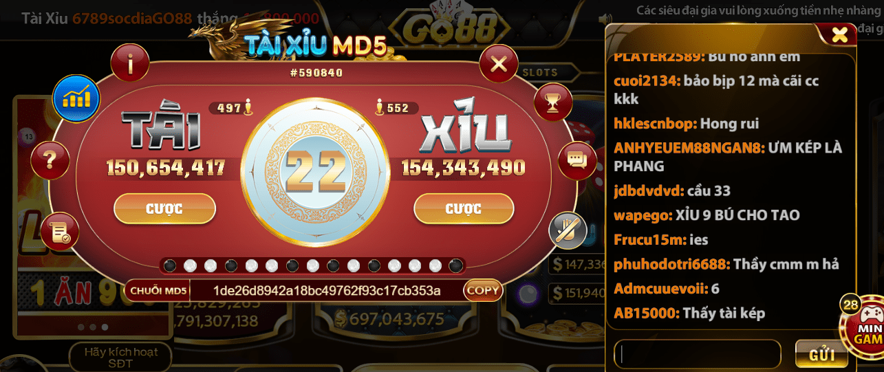 sảnh game tài xỉu go88